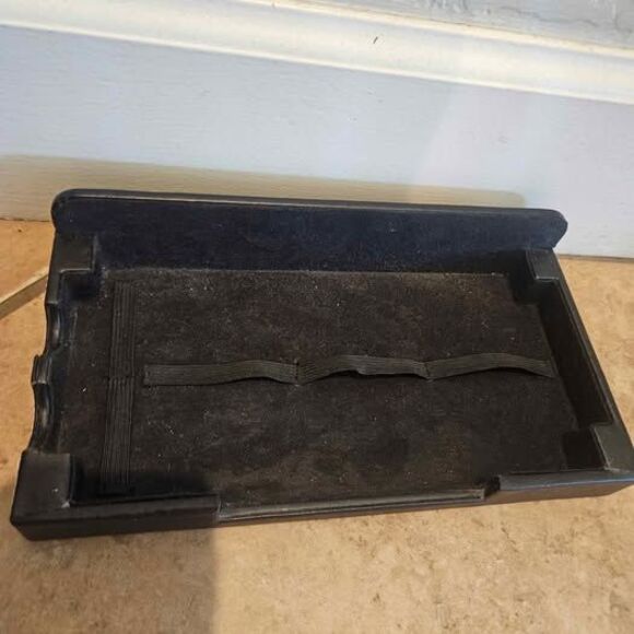 Black Leather File Folder Organizer Charging Station Letter Holder 12"x9"x10" - Picture 9 of 9